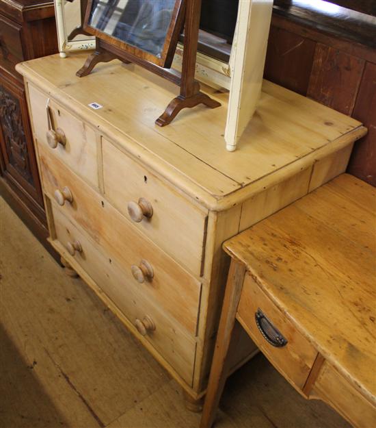 Victorian pine four-drawer chest